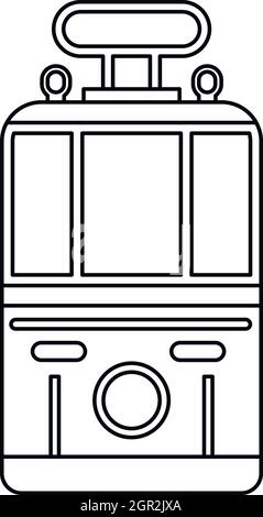 Icône style du contour, tramway Illustration de Vecteur