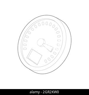 L'icône de l'indicateur de style du contour, Illustration de Vecteur