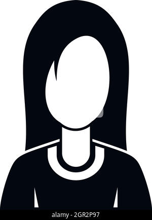 Avatar féminin photo de profil, l'icône de style simple. Illustration de Vecteur