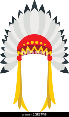 Native American Indian icône coiffure Illustration de Vecteur