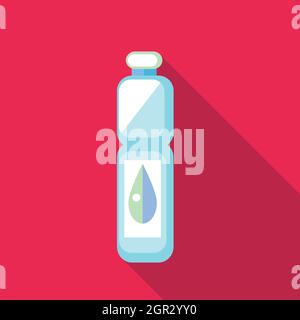 Bouteille d'eau dans l'icône de style plat Illustration de Vecteur