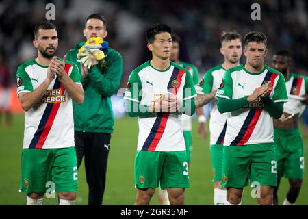 LONDRES, ROYAUME-UNI. 30 SEPT Vienne rapide lors du match de l'UEFA Europa League entre West Ham United et Rapid Vienna au stade de Londres, Stratford, le jeudi 30 septembre 2021. (Credit: Federico Maranesi | MI News) Credit: MI News & Sport /Alay Live News Banque D'Images