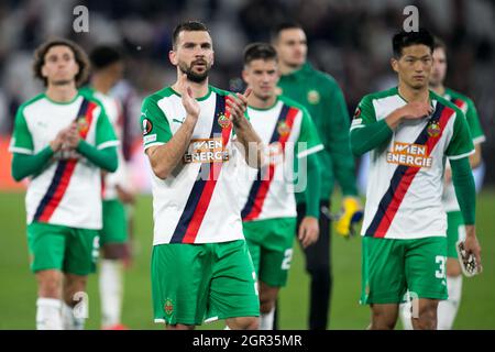 LONDRES, ROYAUME-UNI. 30 SEPT Vienne rapide lors du match de l'UEFA Europa League entre West Ham United et Rapid Vienna au stade de Londres, Stratford, le jeudi 30 septembre 2021. (Credit: Federico Maranesi | MI News) Credit: MI News & Sport /Alay Live News Banque D'Images