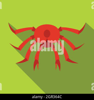 Crabe rouge, icône de style plat Illustration de Vecteur