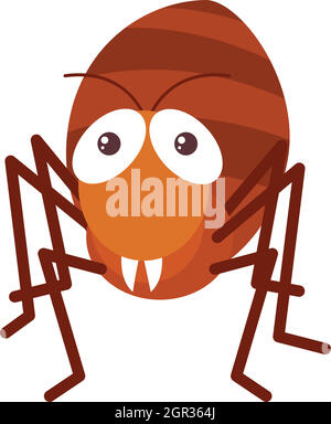 Ant rouge sur fond blanc Illustration de Vecteur