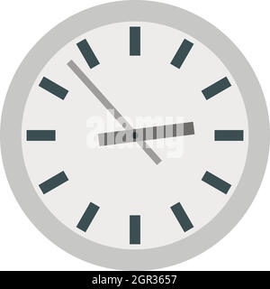 Dans l'icône horloge murale style plat Illustration de Vecteur