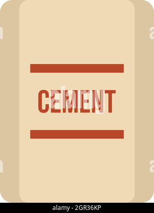 Pochette de l'icône de ciment, style plat Illustration de Vecteur