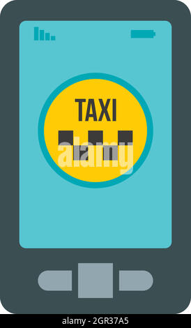 Smartphone avec l'icône de l'application service de taxi Illustration de Vecteur