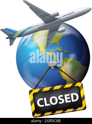 Affiche pour le thème du coronavirus avec la terre fermée Illustration de Vecteur