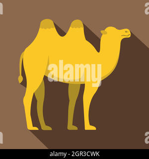 L'icône jaune camel, style plat Illustration de Vecteur