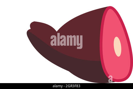 La viande de porc, l'icône de style plat Illustration de Vecteur