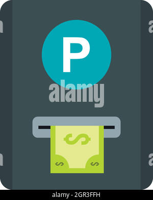 Les frais de stationnement, l'icône de style plat Illustration de Vecteur