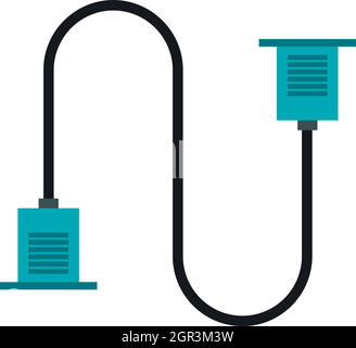 VGA cordon, icône de style plat Illustration de Vecteur