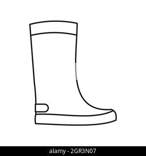 Des bottes en caoutchouc, l'icône de style contour Illustration de Vecteur