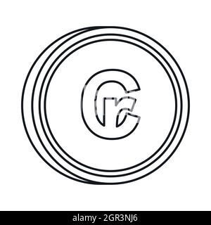 Cruzeiro brésilien icône symbole, Style contour Illustration de Vecteur