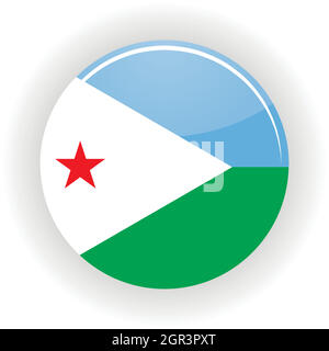 Cercle icône Djibouti Illustration de Vecteur