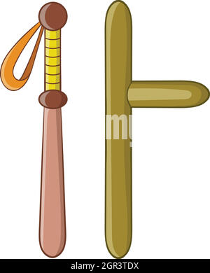 Matraques en caoutchouc dans l'icône de style cartoon Illustration de Vecteur