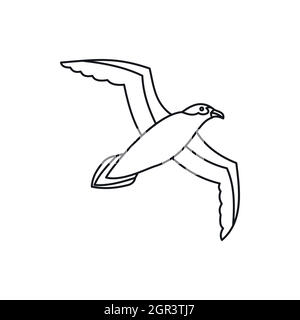 Icône style du contour, Seagull Illustration de Vecteur