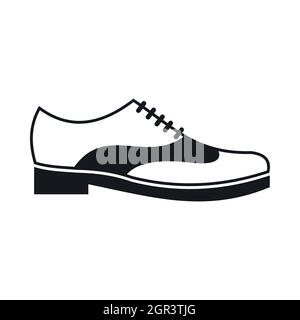 Avec dentelle Chaussures hommes, icône de style simple. Illustration de Vecteur