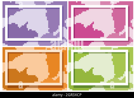 Quatre modèles d'arrière-plan de couleurs différentes Illustration de Vecteur