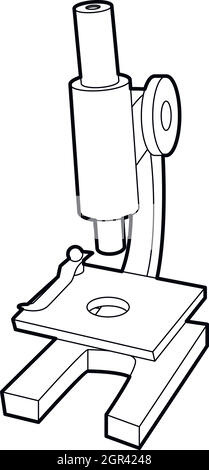 Icône style du contour, microscope Illustration de Vecteur