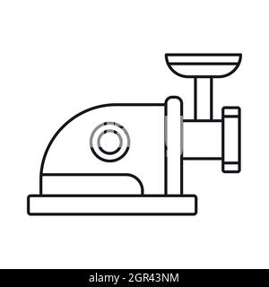 Hachoir à viande, l'icône de style contour Illustration de Vecteur