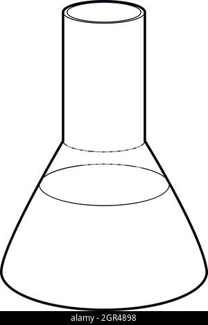 Flacon de laboratoire, l'icône de style contour Illustration de Vecteur