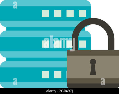 La protection de la conservation des données, l'icône de style plat Illustration de Vecteur