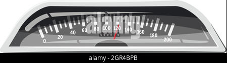 Petit compteur de vitesse à 120 km à l'icône des heures Illustration de Vecteur