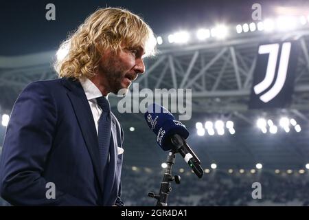 Turin, Italie, le 29 septembre 2021. Pavel Nedved Vice-président de Juventus lors d'une interview pour Juventus Channel avant le match de la Ligue des champions de l'UEFA à l'Allianz Stadium de Turin. Le crédit photo devrait se lire: Jonathan Moscrop / Sportimage Banque D'Images