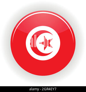 Tunisie cercle icône Illustration de Vecteur