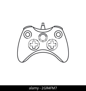 L'icône du contrôleur de jeu Joystick style du contour, Illustration de Vecteur