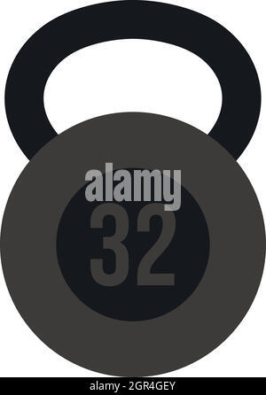 L'icône de style plat Kettlebell Illustration de Vecteur