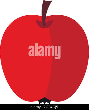 Dans l'icône Apple rouge style plat Illustration de Vecteur