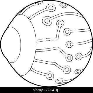 L'icône Contour des yeux cybernétiques, style Illustration de Vecteur