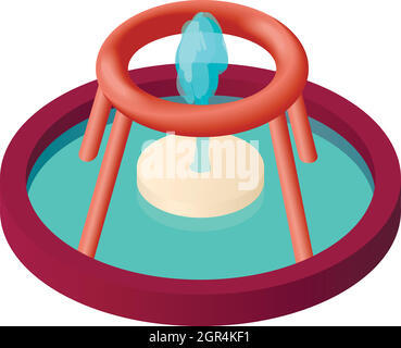 Fontaine de la richesse dans l'icône de Singapour Illustration de Vecteur