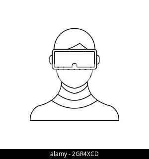 Lunettes de réalité virtuelle, l'icône de style contour Illustration de Vecteur