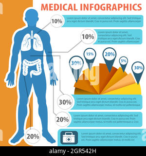 Infographie médicale avec anatomie humaine Illustration de Vecteur