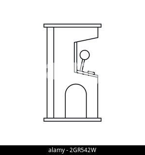 Jeu d'arcade style du contour, l'icône de la machine Illustration de Vecteur