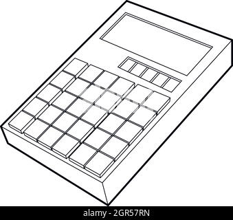 Style du contour, l'icône Calculatrice Illustration de Vecteur