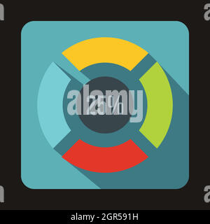 Preloader Web, 25 pour cent, l'icône de style plat Illustration de Vecteur