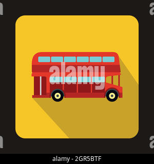 Double decker bus rouge de Londres icon Illustration de Vecteur