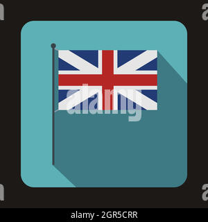 L'icône du drapeau de la Grande-Bretagne, de style plat Illustration de Vecteur