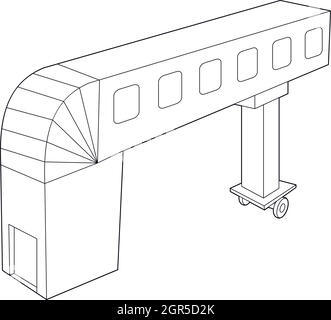 Echelle telescopique, icône de style contour Illustration de Vecteur