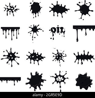 Huile ou de collection set Illustration de Vecteur