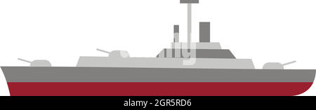 Navire de la marine militaire, l'icône de style plat Illustration de Vecteur