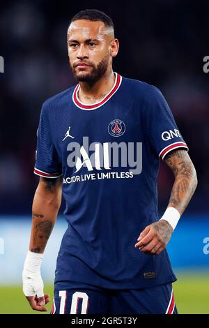 Paris, France. Crédit : D. 28 septembre 2021. Neymar (PSG) football : UEFA Champions League Group Un match entre Paris Saint-Germain 2-0 Manchester City au Parc des Princes à Paris, France. Credit: D .Nakashima/AFLO/Alamy Live News Banque D'Images