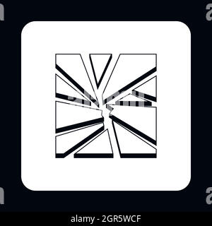 Icône verre cassé, le style simple Illustration de Vecteur