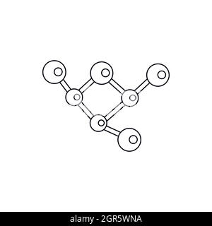 Molécule de structure, l'icône de style contour Illustration de Vecteur