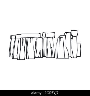 Stonehenge, icône de style contour Illustration de Vecteur